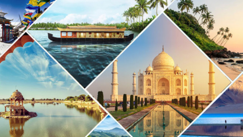Indian travel agency promoting tours to popular destinations